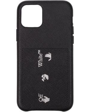 Off-White c/o Virgil Abloh Porta Iphone Iphone 11 Pro Uomo Pelle Nero - Black
