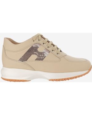 Hogan Interaktive Leder -Sneaker - Braun