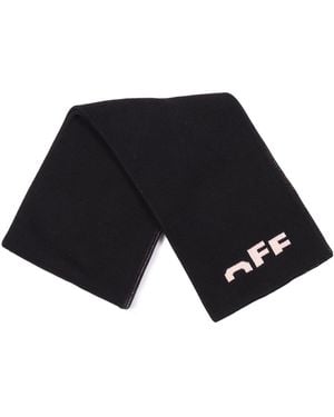 Off-White c/o Virgil Abloh Bufanda Type Logo Negro Rosa Suave - Azul