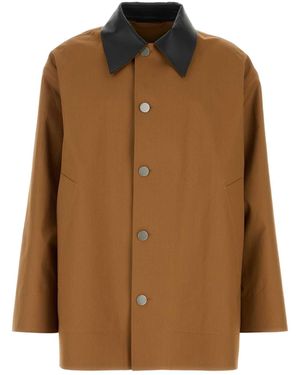Jil Sander Caramel Cotton Trench Coat - Brown