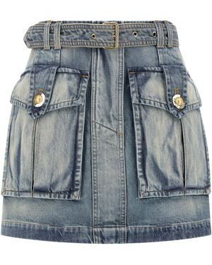 Balmain Cargo Pocket Rok - Blauw