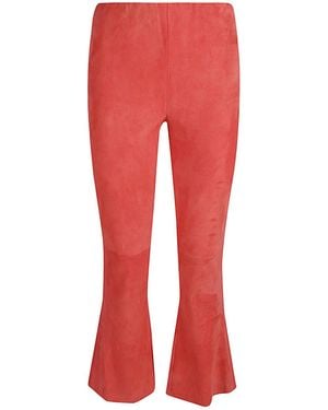 Via Masini 80 Flared Cropped Suede Trousers