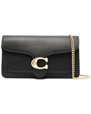 COACH Tabby Chain Leather Clutch - Zwart