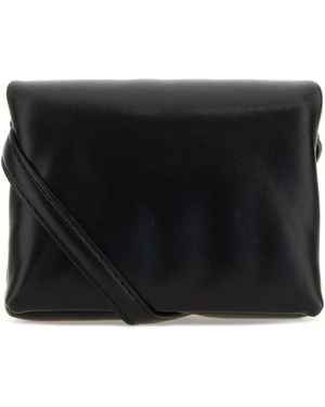 Marni Leather Mini Prisma Clutch - Black