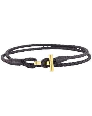 Tom Ford Dark Braided T-Bracelet - White