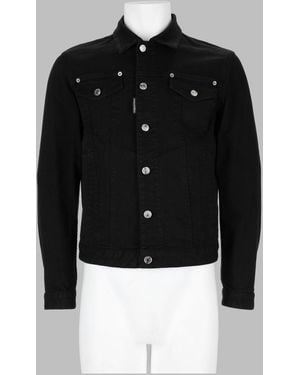 DSquared² Cropped Denim Jacket With-Tone Hardware - Black