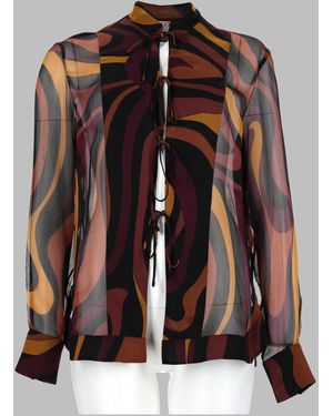 PUCCI Burgundy Silk Shirt - Brown