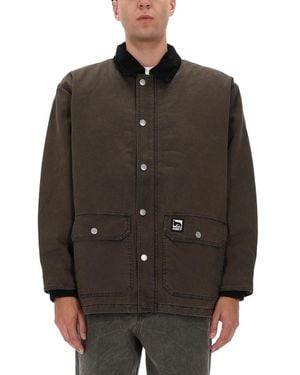 Obey Cotton Sports Jacket - Brown