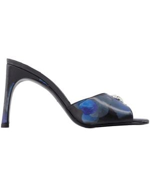 Coperni Holographisches Logo Mules Blau/schwarzes veganes Leder