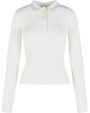 Courreges Weißes -Poloshirt aus Viskosemischung