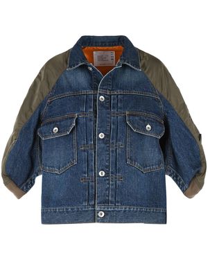 Sacai Blauw Katoenen Spijkerjack