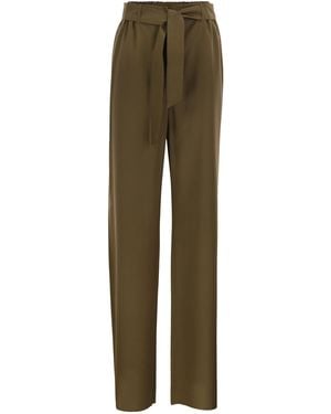 Max Mara Mxmeditto Fluid Tailored Trousers - Green