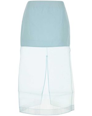 Zimmermann Pastel Light Organza Crush Layered Skirt - Blue