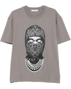 ih nom uh nit T Shirt Con Stampa - Gray
