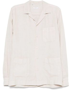 Boglioli Overshirt Flax Blossoms Tinti - Bianco