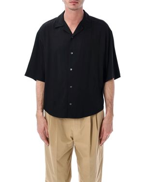 Ami Paris Ami Paris Boxy Short Sleeve Viscose Shirt - Black