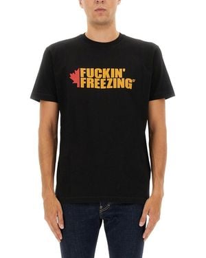 DSquared² T Shirt With Print - Black