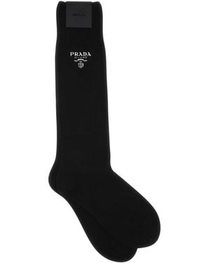 Prada Calze in misto lana vergine nera - Nero
