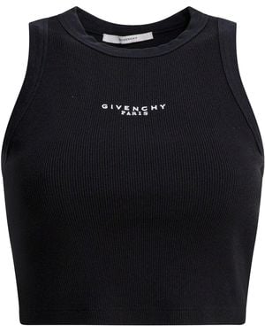 Givenchy Kurzes Tanktop von mit Logo - Blau