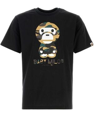 A Bathing Ape Cotton 1St Camp Baby Milo T Shirt - Black