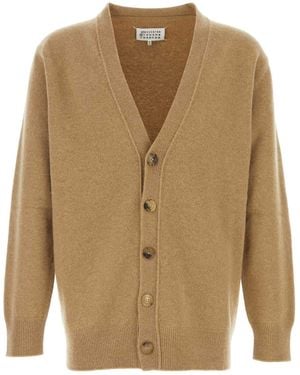 Maison Margiela Cappuccino Wool Cardigan - Natural