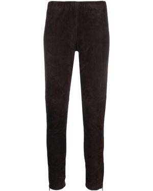 P.A.R.O.S.H. Slim-Fit Suede Trousears - Black