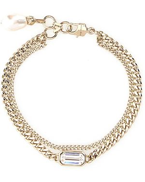 McQueen Platinum Metal Skull Bracelet - Metallic