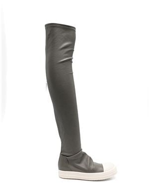 Rick Owens Leather Over-The-Knee Boots - White