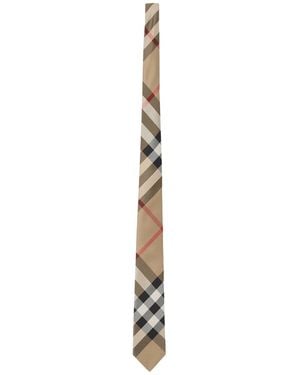 Burberry Silk "Check" Tie - White