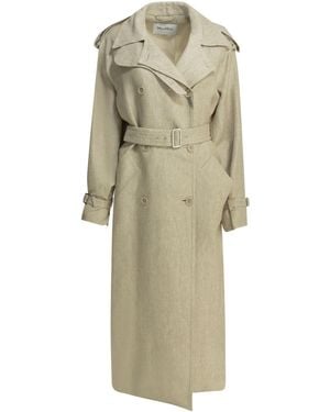 Max Mara Lichtgewicht Puur Linnen Jas - Naturel