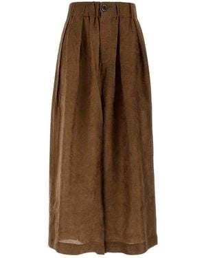 Uma Wang Biscuit Viscose-Blend Poetic Wide-Leg Pant - Brown