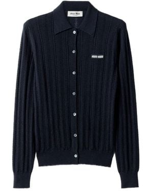 Miu Miu Maglieria Cachemira Traforo F.18 - Azul