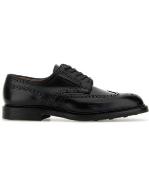 Crockett & Jones Leather Pembroke Lace-Up Shoes - Black