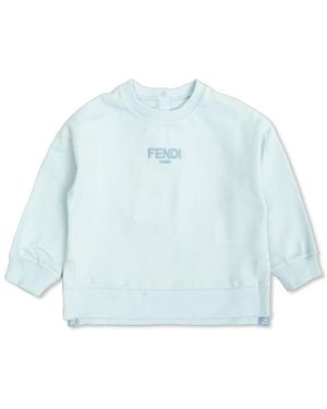 Fendi Sweatshirt With Logo - Blue