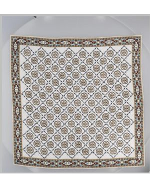 Tory Burch Foulard Deco T Monogram Silk Scarf - Grey