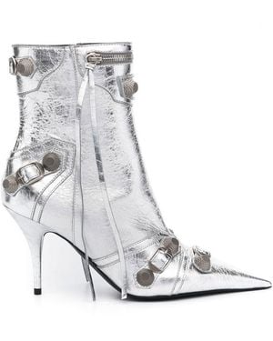 Balenciaga Le Cagole Leather Boots - White