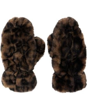 Apparis Coco Leopard Gloves - Black