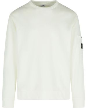 C.P. Company C.P. Firma Elfenbein Baumwollpullover - Weiß