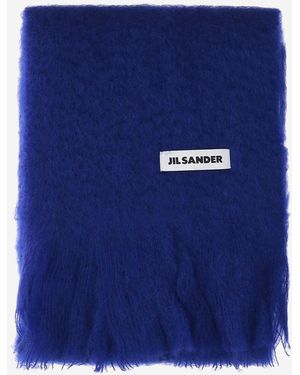 Jil Sander Schal aus Mohairmischung - Blau