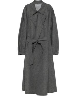 Emporio Armani Flannel Long Coat - Grey