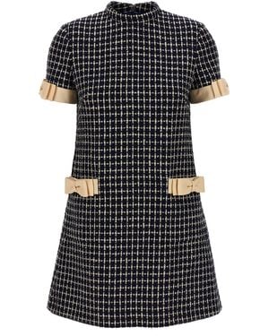 Valentino Garavani Bouclé Dress Abiti Blu-Donna - Nero