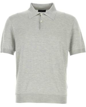 Prada Silk Polo Shirt - Gray