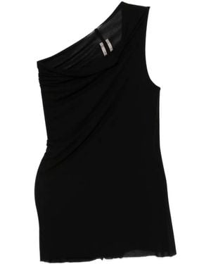 Rick Owens Athena Top With Asymmetrical Sleeves - Black