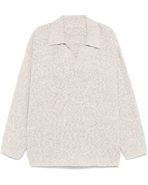 Paura India Polo Sweater - White