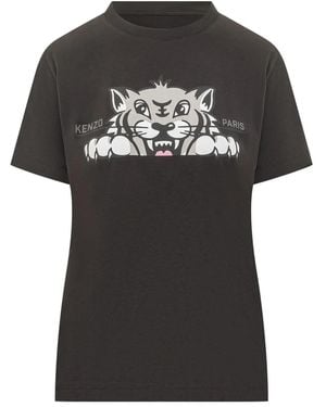 KENZO Tiger Print T-Shirt - Black