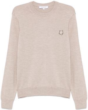 Maison Kitsuné Maison Kitsune 'Bold Fox Head Wool Wollspringer - Natur