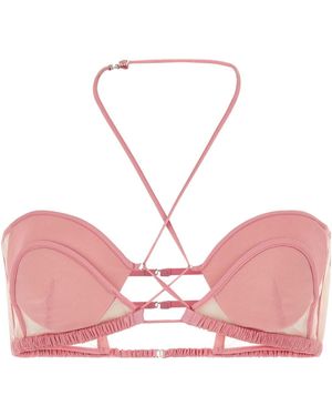Nensi Dojaka Stretch Chiffon Bra - Pink