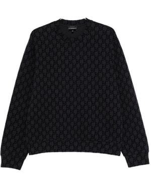 Emporio Armani Logo Cotton Sweatshirt - Black