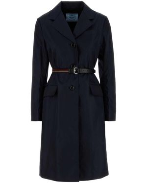 Prada Midnight Re-Nylon Trench Coat - Blue