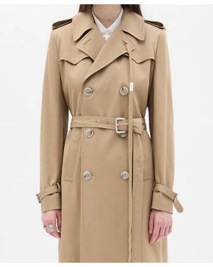 Ann Demeulemeester Eda Taillierter zweireihiger Mantel aus Baumwolltwill - Natur